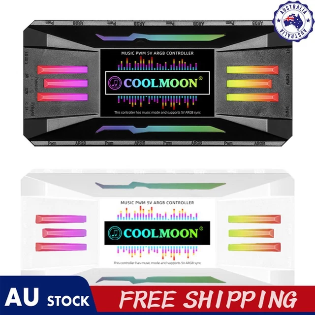 COOLMOON RGB CONTROLLER 4Pin PWM 5V 3Pin ARGB Fan PC Case Remote ...