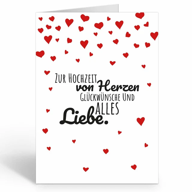 GROSSE GLÜCKWUNSCHKARTE HOCHZEIT A4 Umschlag Klappkarte GrussKarte Herzen EUR 9,75 PicClick DE