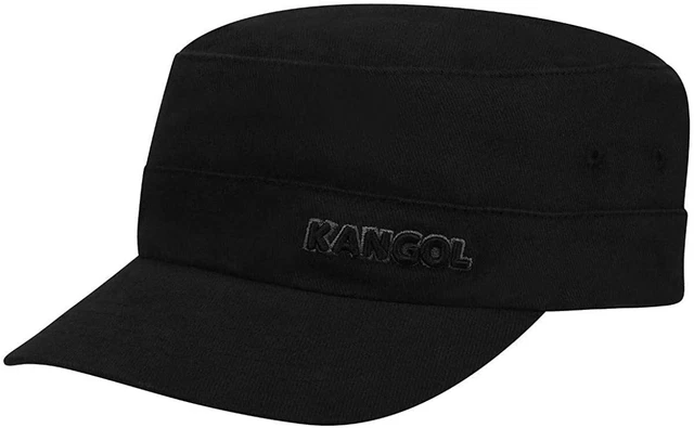 Casquette Militaire Plate Unisexe - Coton Et Cuir PU - Tour De Tête 55-60 Cm
