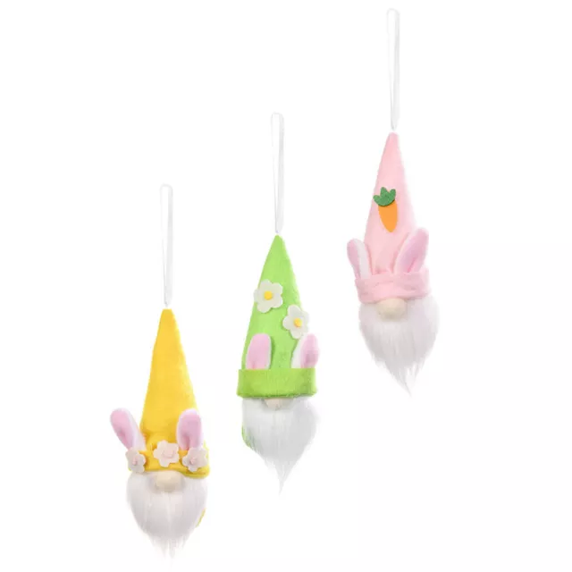 3 Bunny Gnomes Spring Gifts Nordic Tomte Dwarf Figurines
