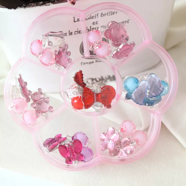 7 Pairs Girls Ear Clip Earrings Party Favors for Kids Pearl