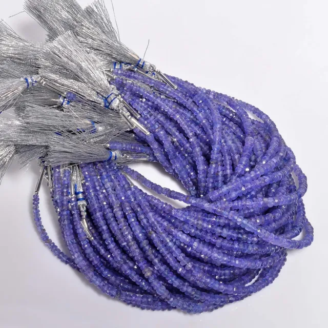 Natural Tanzanite Gemstone Rondelle Shape Faceted Beads 2-3mm Strand 8" B427