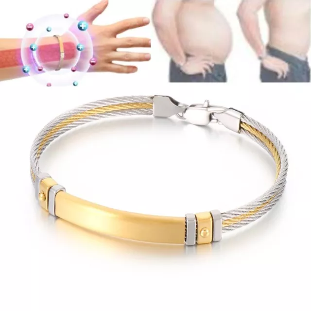 Gold Color Ion Therapeutic Lympunclog Bracelet Titanion Wristband