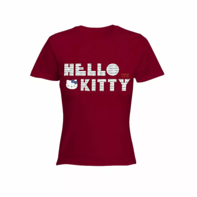 Hello Kitty Bordeaux L T-Shirt Maglietta Maglia Bambini Bambina Originale Sanrio