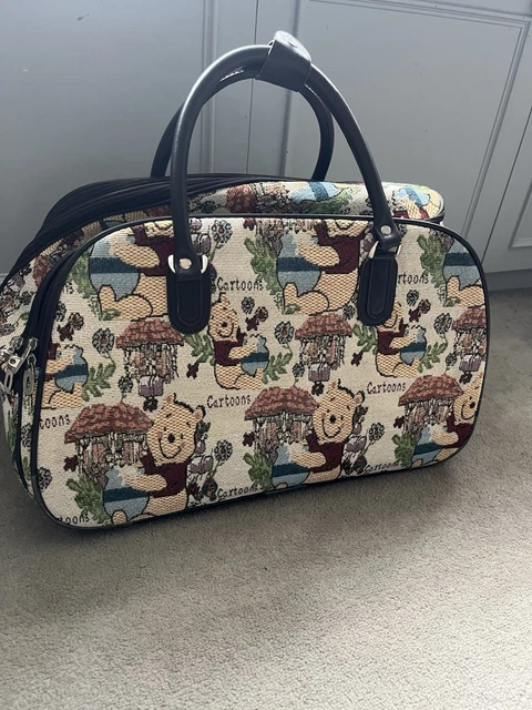 VINTAGE WINNIE THE Pooh Tapestry Rolling Duffle Bag Wheeled  display picture 1