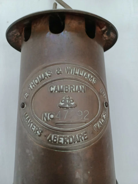Cambrian Brass Miners Lamp By E Thomas And Williams Ltd.