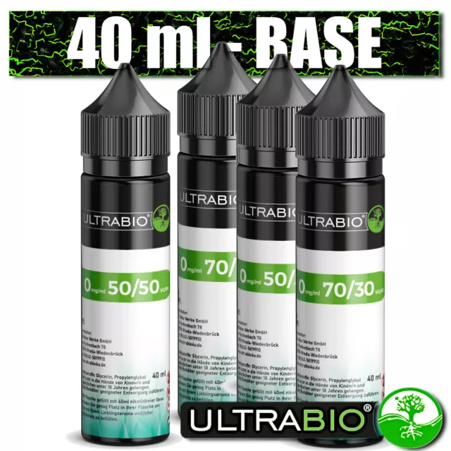 40 ml ULTRABIO Base 50/50 - 70/30 - VG VPG Basen Basis Liquid für E-Zigarette