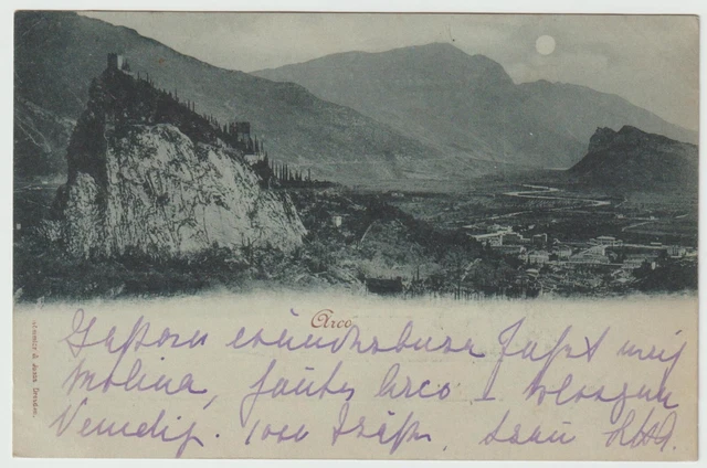 ARCO TRENTO CART.VIAGG. 1897 !!! affr.Austria,bolli austriaci ARCO e GORZ in arr