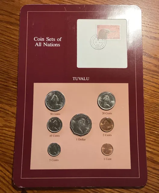 Tuvalu 1985 Coin Sets of All Nations Franklin Mint Postal-Rare Set