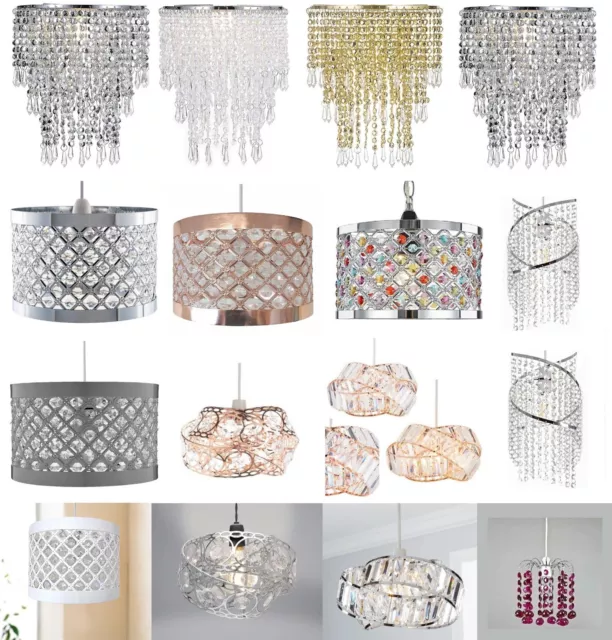 New Modern Chandelier Ceiling Pendant Lightshades Acrylic Crystal Droplet Beaded