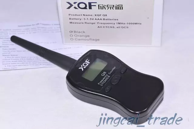 XQF Q8 LCD Display Portable 1MHz-1000MHz Radio Frequency Counter CTCSS / DCS