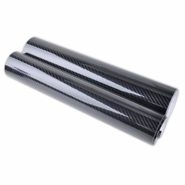 Film Adhésif Fibre Carbone 5D Riloer - 60x152cm Noir Pour Voiture (Capot, Toit, Tableau De Bord)