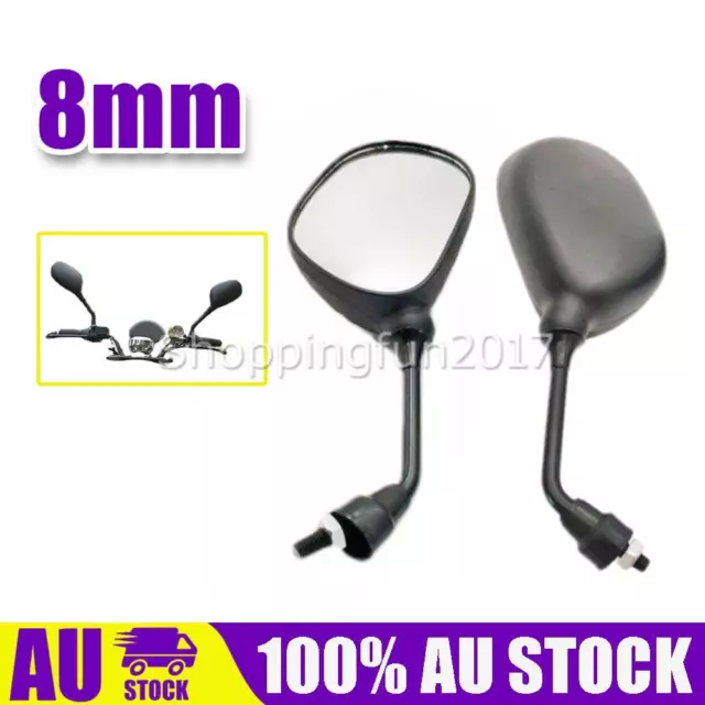 1pair 8mm Rear View Mirrors Motorcycle PIT Trail Dirt Quad Bike ATV Buggy