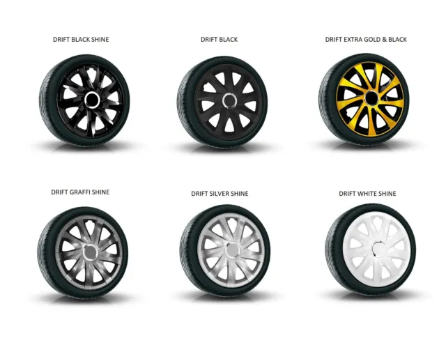 13" NRM - DRIFT wheel TRIMS car covers HUB CAPS set of 4 Many Colors Universal