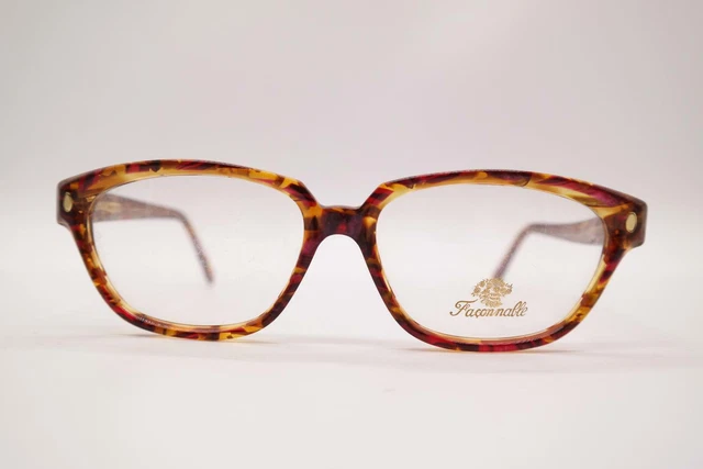 Monture De Lunettes Vintage Faconnable - Couleur Brun/rouge/violet - Neuf Sans étiquette (NOS)