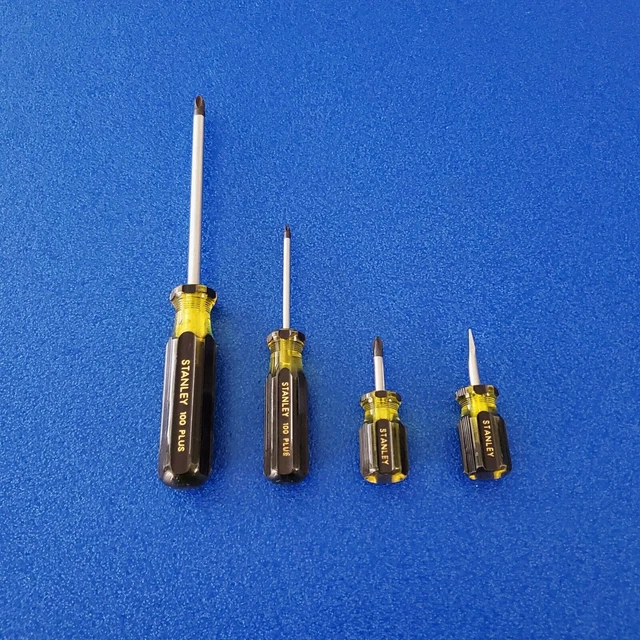 4pc - STANLEY USA SCREWDRIVER SET PHILLIPS & FLAT TIP SLOTTED SHIPS FREE LOT