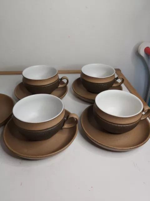 Denby Cotswold Cups And Saucers X4 Tea Coffee Breakfast Lunch Set