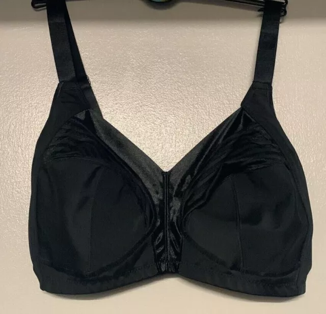 New Ex M&S Total Support Striped Non Wired Full Cup Bra Black