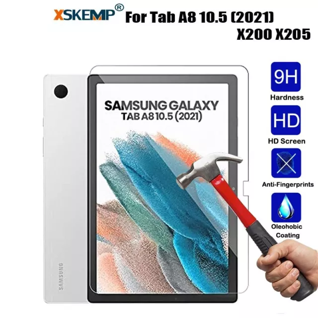 Samsung Galaxy Tab A8 10.5 (2021) X200 X205 9H Tempered Glass Screen Protector