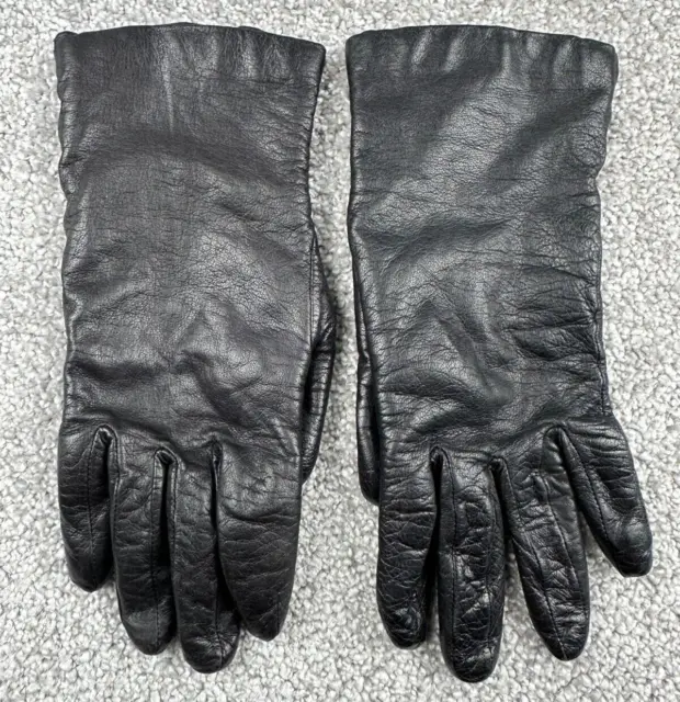 Grandoe Womens Black Genuine Leather Gloves Size 7 Fashion Lined Insulated