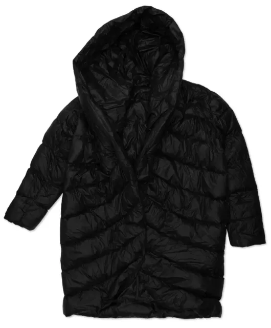 Diane Von Furstenberg Hooded Down Black Puffer Coat size L 302793 2