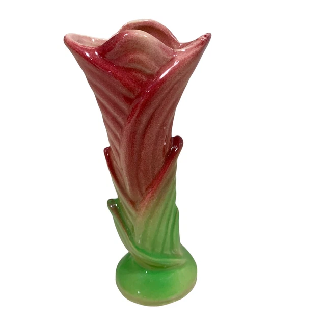 Shawnee Art Pottery Bud Vase 1135 Art Nouveau Style Pink Rose Vintage, USA