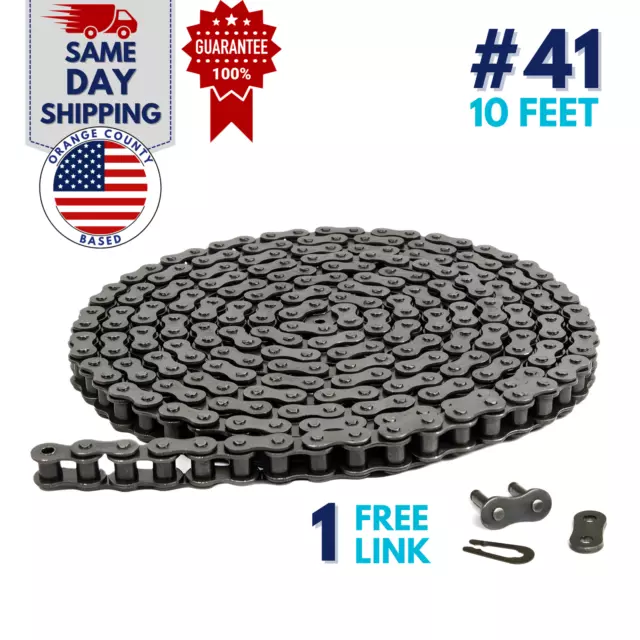 #41 Roller Chain 10 Feet with 1 Connecting Link