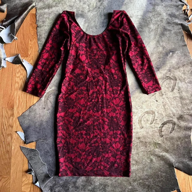 AMERICAN APPAREL LACE Bodycon Open Back Tricot Dress M $25.00 - PicClick