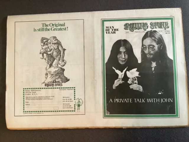 Rolling Stone Magazine # 51 February’70 John & Yoko,Altamont,Hendrix,