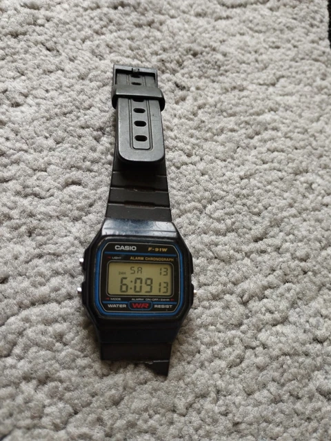 CASIO F-91W CLASSIC Resin Strap Digital Waterproof Sport Watch - Black ...