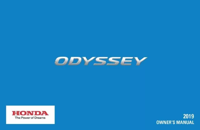2019 Honda Odyssey Owners Manual User Guide Reference Operator Book