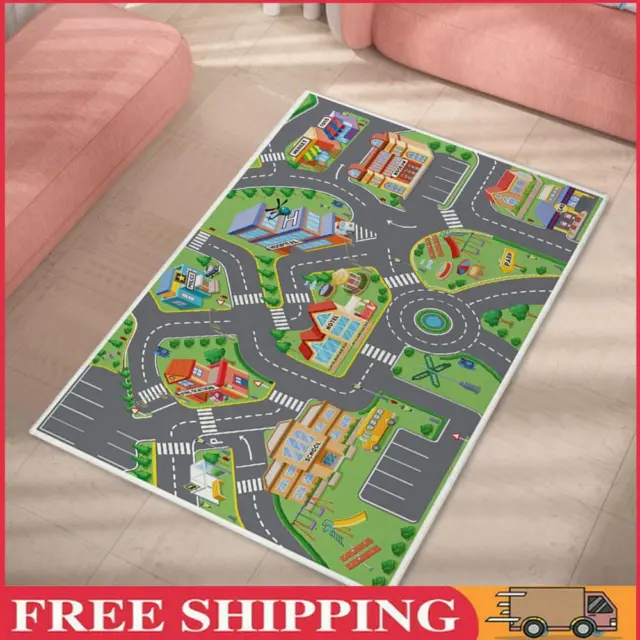 Kids Cartoon Carpet Rectangular Crawling Rug for Playroom Bedroom (60*90cm A)