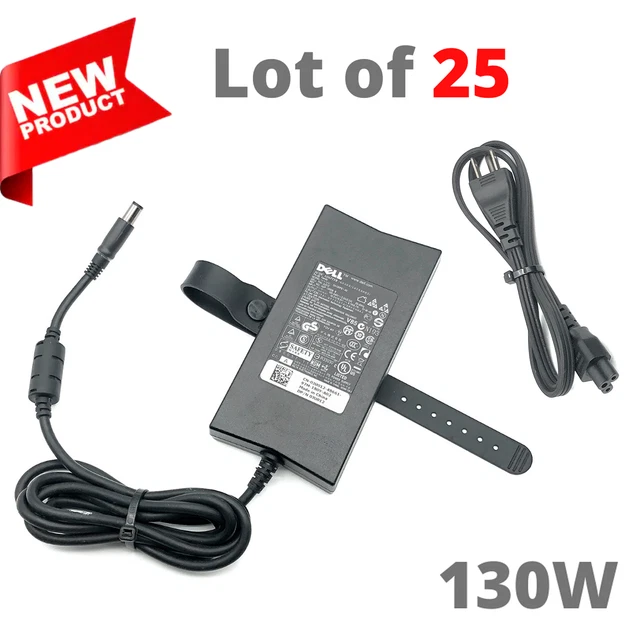 Lot of 25 NEW 130W Dell AC Adapter Power Supply 19.5V 6.7A 7.4*5.0mm w/Cord