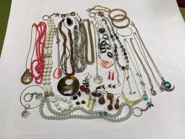 Mixed Costume Jewellery Job Lot  Necklaces Bracelets Earrings Rings