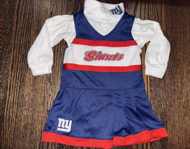 Toddler Baby Girls NY Giants Cheerleader Dress Outfit Size 18 Months