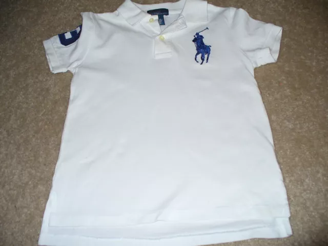 Polo Ralph Lauren Boys Size 6 White Big Pony Polo