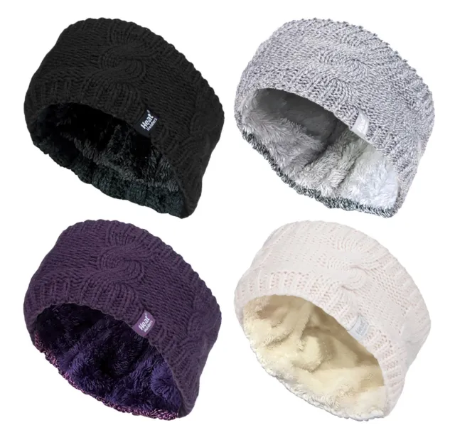Heat Holders - Womens Thick Thermal Fleece Insulated Winter Ear Warmer Headband