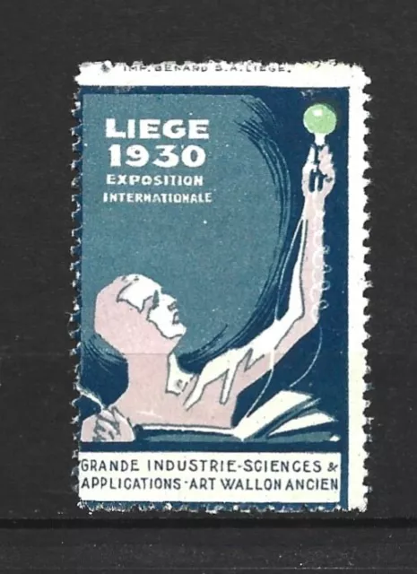 Cinderella 1930 Liege Expo Internationale Grande Industrie Sciences  Art Wallon