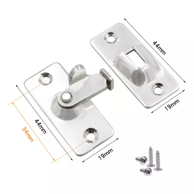 UP 4Pair 90 Degree Latch Sliding Door Lock Stainless Steel Right Angle Safety