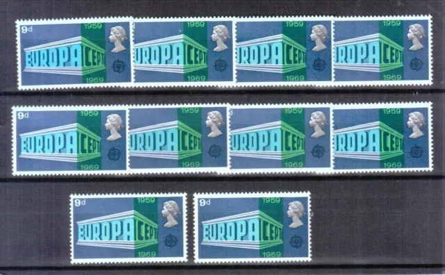 Inglaterra 1969 Europa Cept  10 Series Nuevas Mnh