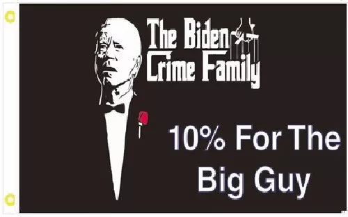 3X5 Biden Crime Family 10% For The Big Guy Black Flag Banner 100D