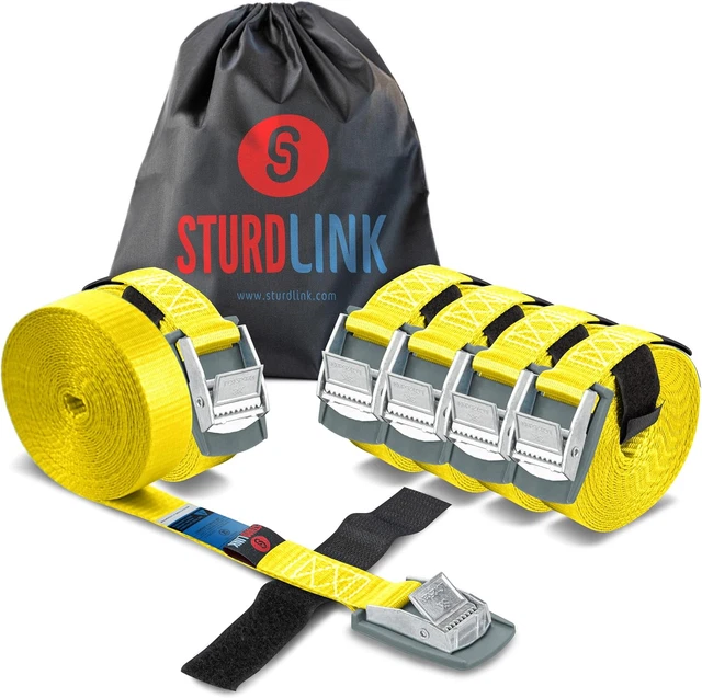 4 Cinghie Di Fissaggio Ayaport Con Ganci A S - Portata 1000kg | Lunghezza 3m | Per Moto, Kayak, Auto E Barche - Foto 4