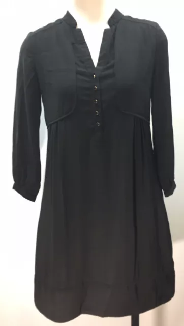 Vintage 80's Laura Ashley Women's Little Black Dress - Size 6 - 100% Polyester