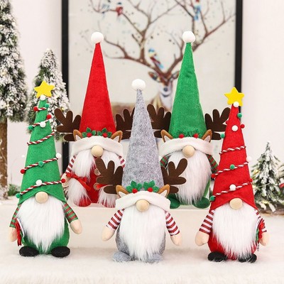 Ornamento sospeso Albero di Natale Elfo Giocattolo casa Festa Decorazione 01 Mikiya Buon Natale Cappello Lungo Svedese Babbo Natale GNOME in Peluche 