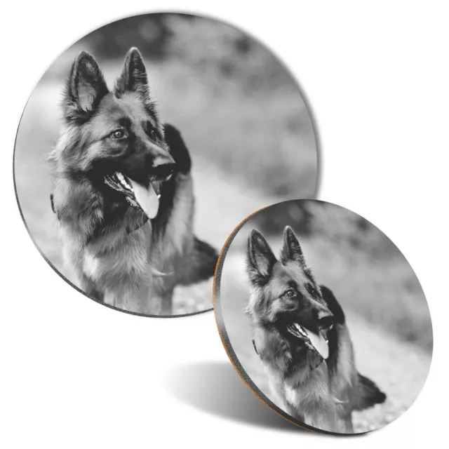 Mouse Mat & Coaster Set - BW - German Shepherd Alsatian Dog  #35306