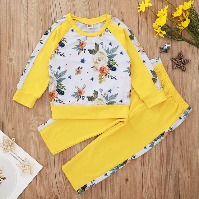Toddler Kids Baby Girls Tracksuit 2PCS Sweatshirt Tops+Pants Set Clothes Outfits