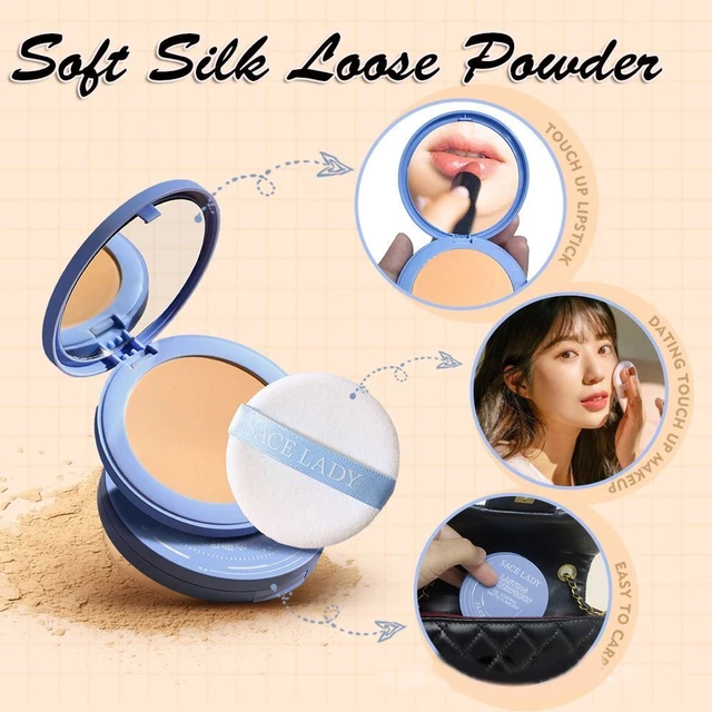 Nu Imperméable Maquillage Soie douce Poudre pressée Naturel Fondation de poudre