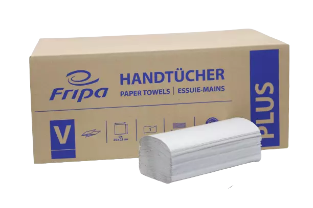 Fripa Handtuchpapier Plus,  1 -lagig Papierhandtücher 25 x 23 cm  ZZ-Falz