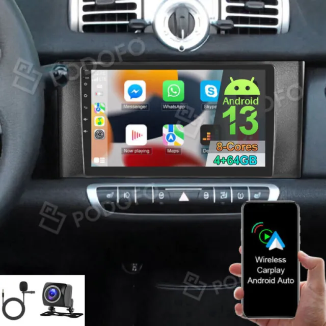 8Kern Autoradio Für Smart Fortwo 451 2010-2015 Android 13 Carplay GPS Navi 4+64G