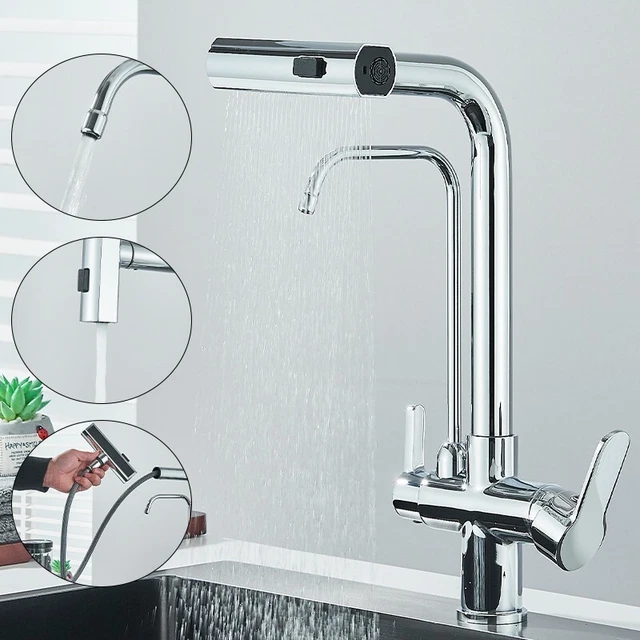 Rubinetto Cucina 5 Vie - 3/8", Nickel Spazzolato, Marca Shurity